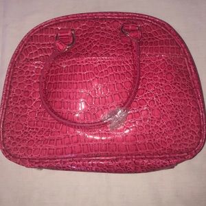 pink crocodile purse/tote bag with mini clutch 🐊